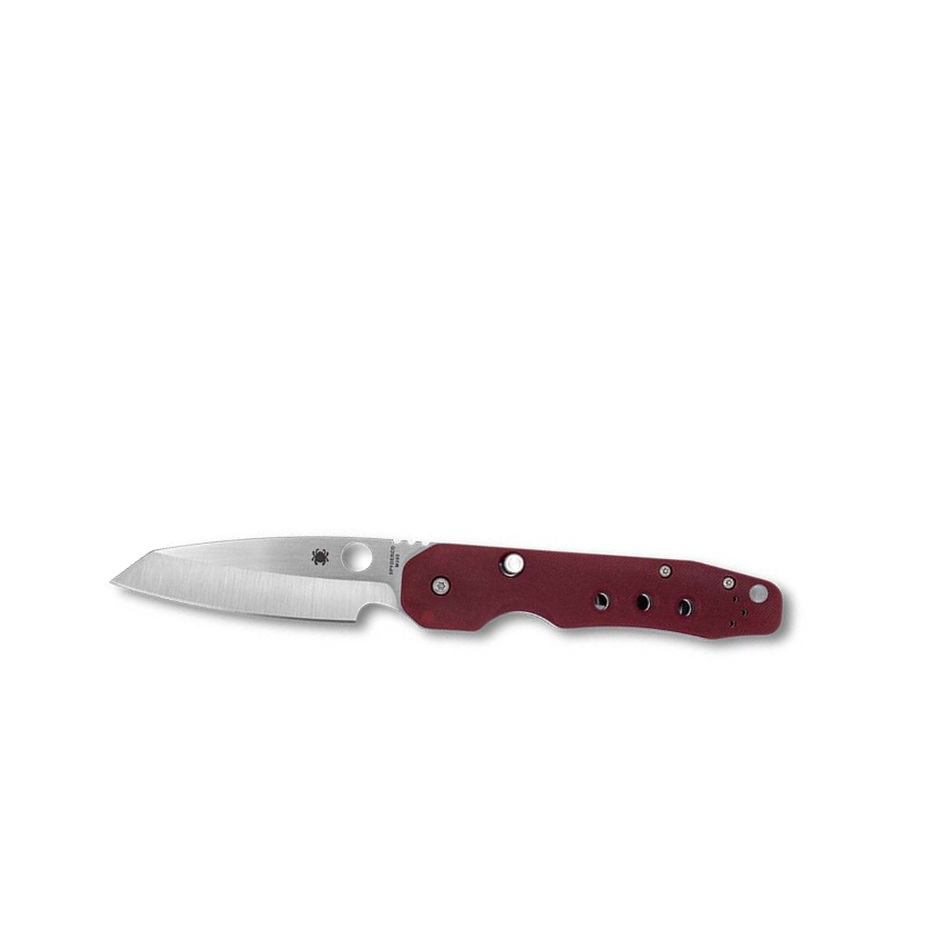Spyderco Smock Knife with 3.45" CPM S30V Steel Blade and Red Fiber G-10 Handle C240CFP