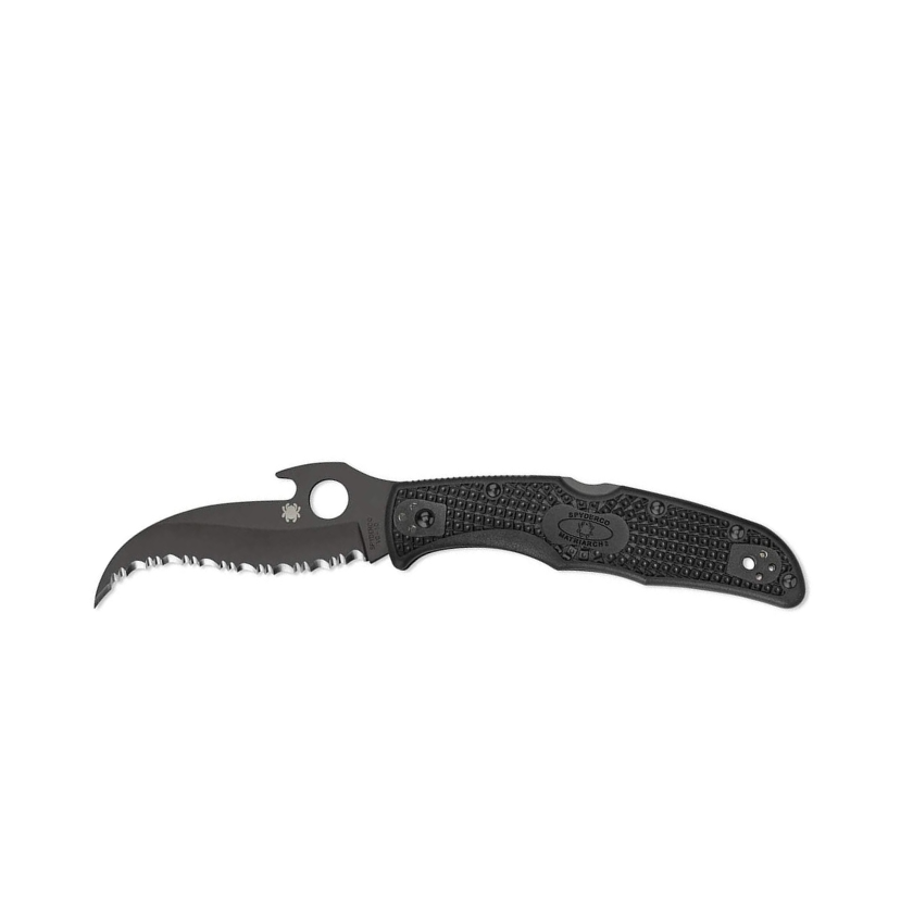 Spyderco Matriarch 2 Knife with Emerson Opener and 3.57" VG-10 Black Reverse S Blade C12SBBK2W