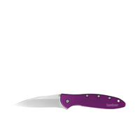 Kershaw Leek Pocket Knife Purple 3" 14C28N Stainless Steel Drop Point Blade