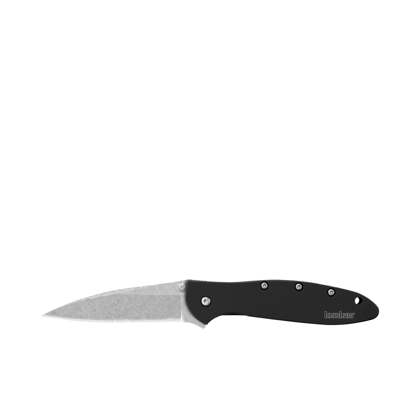Kershaw Leek Pocket Knife Black/Stonewashed 3" 14C28N Stainless Steel Drop Point Blade